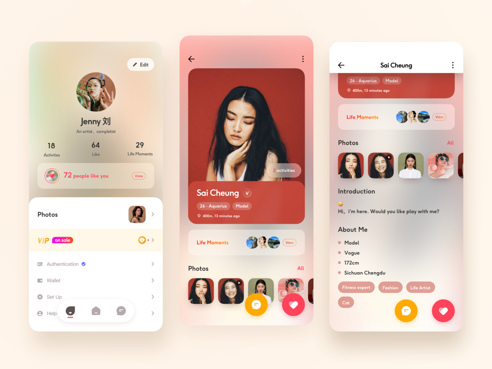 Social App Part1 by ZhangXi on Dribbble