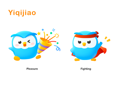 Team Mascot of Yiqijiao animal cartoon education expression illustration mascot owl