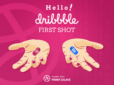 Hello, Dribbble! art debut dribbble first follow hello illustration invitation matrix shot