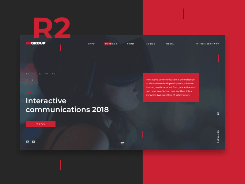 R2GROUP animation exhibition typography ui ux vr web website