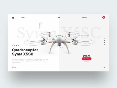 Quadcopter concept challenge fly promo quadro quadrocopter screw tech ui web