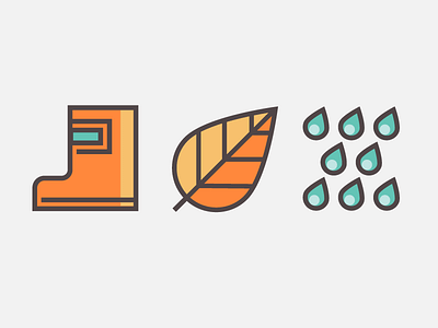 This Fall Icon Set abstract autumn icons rainy day