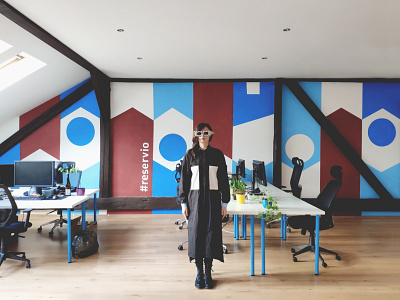 Office Mural - Reservio 👩🏻‍🎨 mobile app mural mural design office design office mural office space reservio ui design ui elements