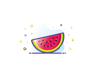 Watermelon 🍉💦⛱️☀️😋 graphic graphic design icon illustration illustration art illustrator ui ui ux design vector vector art vector artwork watermelon web