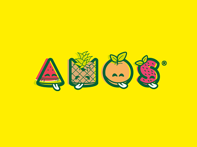 Amos - gummy, candy and much more brand candy child font food fruits icon type