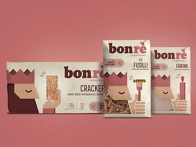 Bonrè - la bontà è reale brand branding flour food gluten free good king packaging pasta