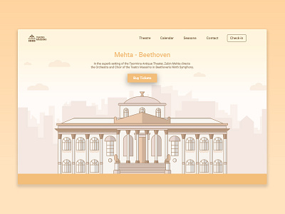 Sneakpeek Theatre card color design header illustration landing page monuments theater ui ux