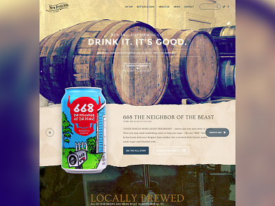 NEBCO beer clean design flat landing page layout site texture ui vintage web design website