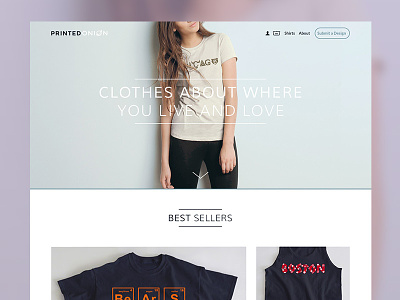Printed Onion clothes clothing design minimal site ui web web design web site