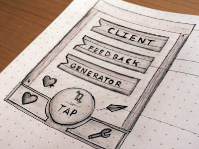 Client Feedback Generator app concept design interface iphone sketch ui ux wireframe