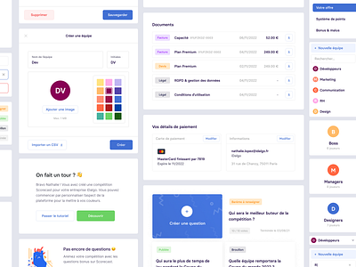 Scorecast Business - UI Components branding components dashboard design football interface styleguide ui