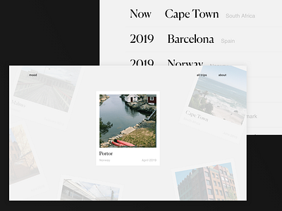 Travel Mood - Concept #1 concept interface photos polaroid travel traveler trip trips typography ui ux