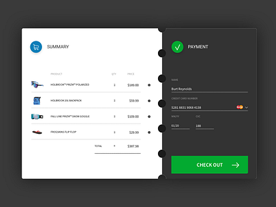 Daily UI Challenge #002 - Check out card challenge check out daily dailyui ui