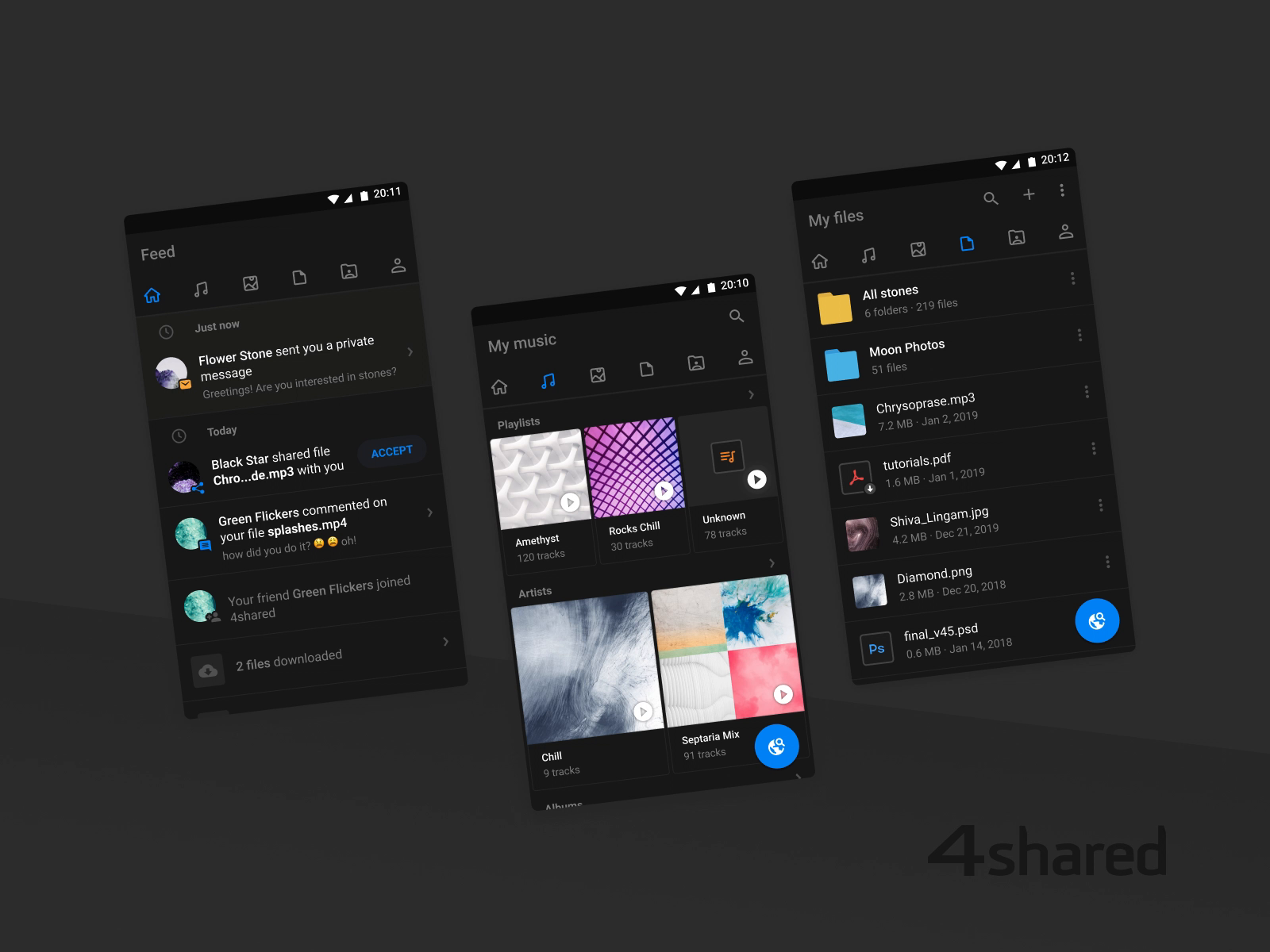 4shared Dark Theme by Sasha Koval