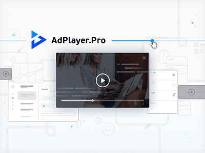 AdPlayer.Pro Graphics ad adtech advertising branding cabinet data design illustration logo onlineadvertising outstream player storage ui vector video