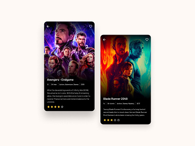 Movie Cards - Daily UI android app application application design daily ui design favorite iphone movie ui ux web