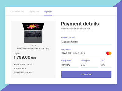 Credit Card Checkout - Daily UI #002 app checkout daily ui icon shop ui ux web
