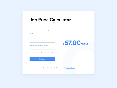 Job Price Calculator - Daily UI #004