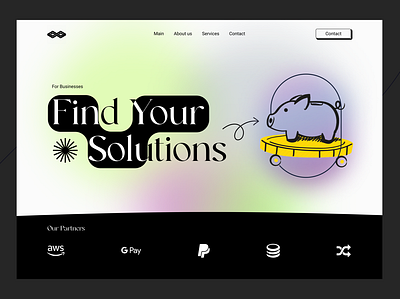 Business solutions - Web design business design invest money pig solution typography ui ux wallet web design webpage