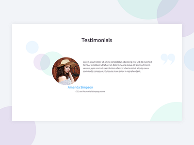Testimonials branding bubble citation interface landing recalls testimonials ui design user website