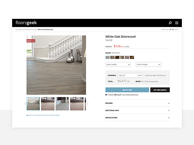 Product Page for flooring e-shop by Ira on Dribbble