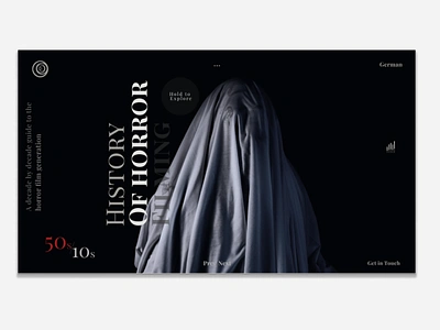 Horror filming history website design films horror movies minimalism ui ux web design