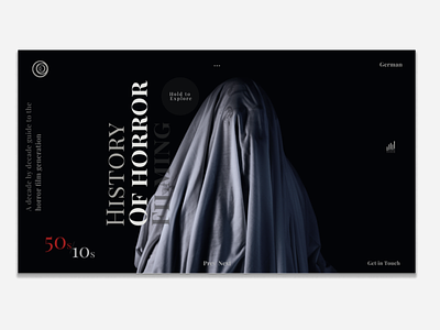 Horror filming history website design films horror movies minimalism ui ux web design