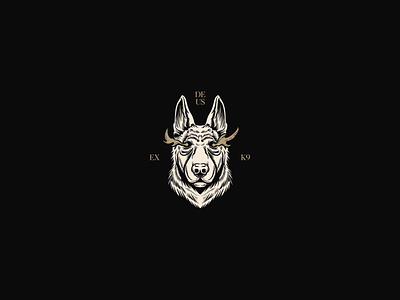 Deus Ex K9 — Logo Mark animal branding dog dog training illustration k9 logo wolf