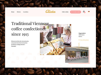 Aida – UI Concept austria cafe cake classic coffee confectioner dandy food pink restaurant scroll vienna