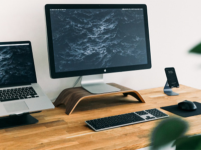 Where The Magic Happens apple black design desk iphone macbook ux waves web wireless wood workspace