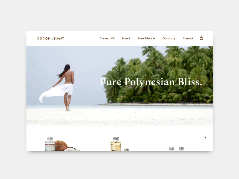 Coconut me !® — Homepage & Transition