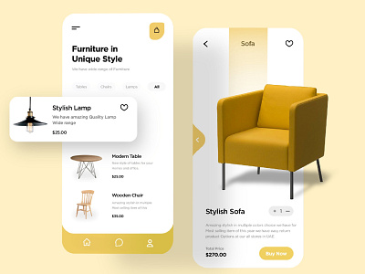 Furniture UI design app app design application ui ux