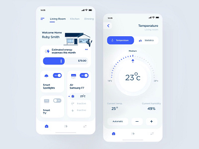 Smart home app app app design application conditioner home house room sketch smart house smarthome ui uiux