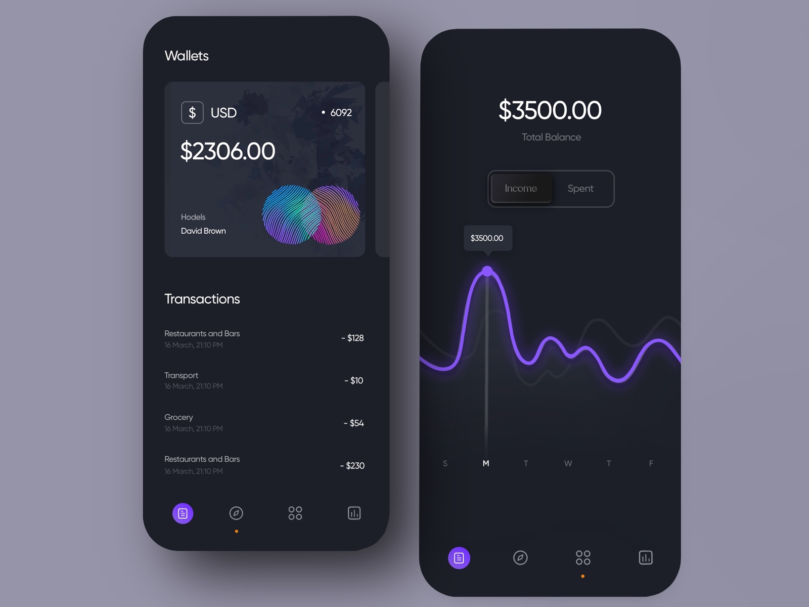 Banking App Design by Bogdan Falin for QClay on Dribbble