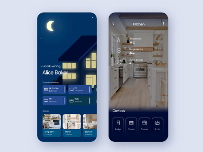 Smart home app app design inspiration appdesign application best design bestdesigner design trends home app illustration night smart smart home smart house smarthome uiuxdesign usability user experience userinterface