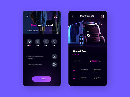 Zoox app by Bogdan Falin for QClay on Dribbble