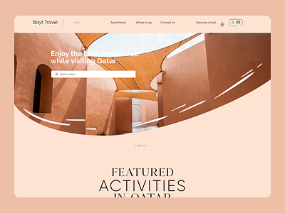 Discover Qatar Website Design animation best design booking discover journey landing product qatar qclay reservation rest safari tour travel traveling travelling trip voyage webdesign website