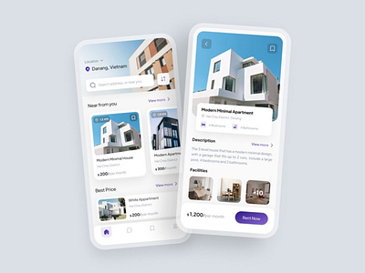 Real Estate Rental App app app design appdesign application design inspiration designer qclay real estate rent ui uiux ux