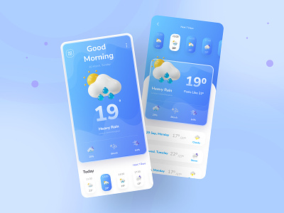 Weather App UI app design application branding clean designer material ui uiux ux weather