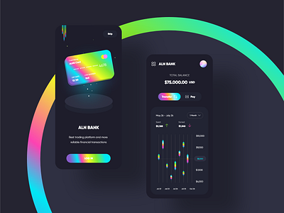 ALN Bank Dark UI app app design application bank banking bitpay cryptocurrency dark ui exchange exchanger exchanging finance financial fintech money pay payment paypal qclay wallet