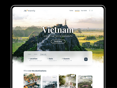 Travel Web UI Exploration agency avia corporate country design designer discover figma landing page promo qclay tourism travel trip ui uiux vietnam web webdesign