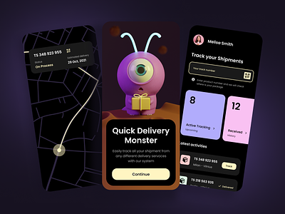 Package Delivery App - Exploration best designer best mobile design box cargo couriers delivery delivery app design app order package parcel qclay shipment shipping app track uiux design