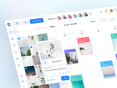 SMM Planner Design UI admin analytics chart clean dashboard data instagram interface minimal panel poster qclay stats task tiktok tools ui design uidesigner uiux webdesign