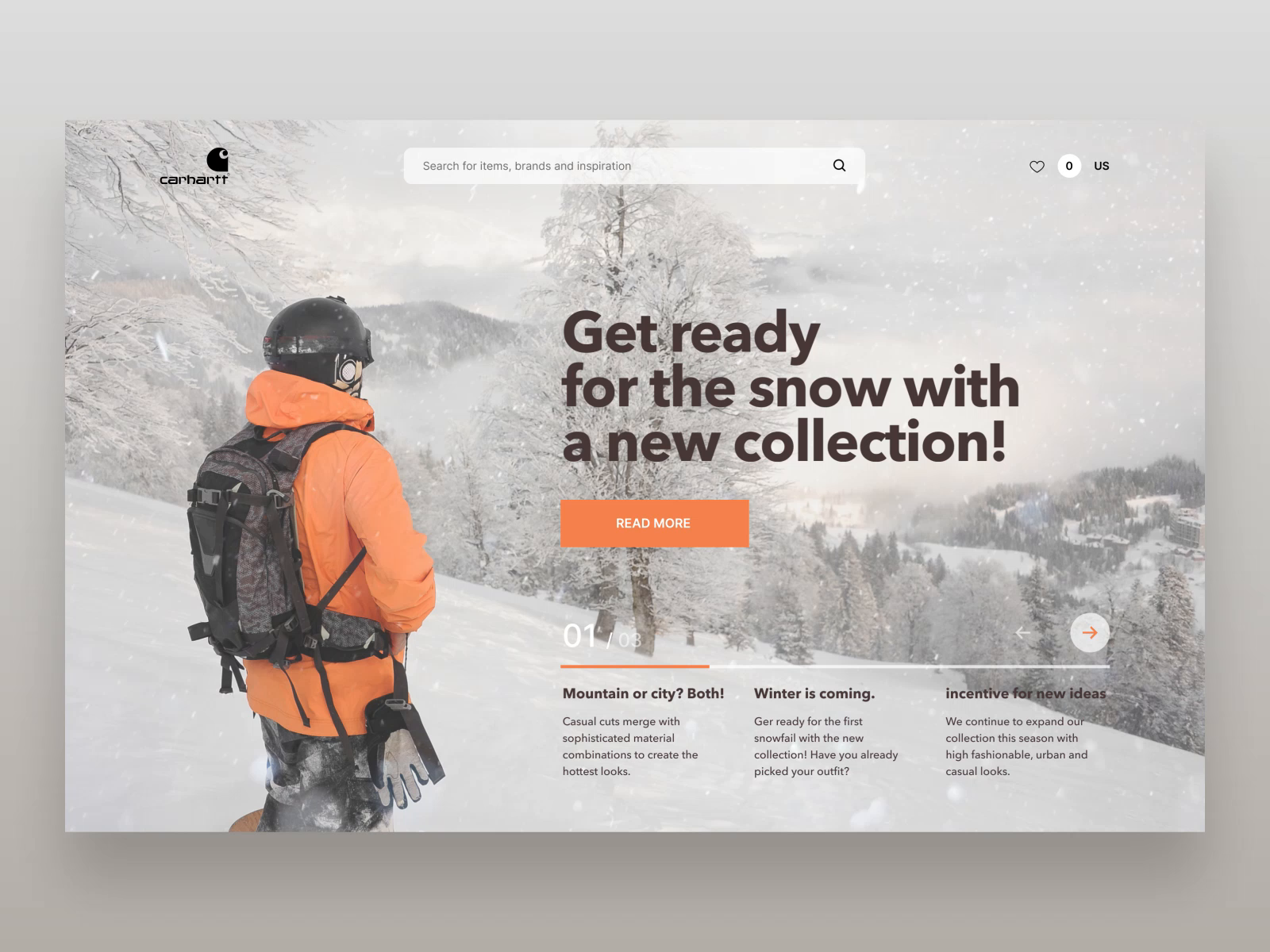 Winter Clothing Store by Bogdan Falin for QClay on Dribbble