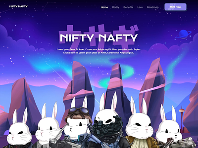 NiftyNafty NFT Landing Page blockchain crypto cryptocurrency cyber decentralized defi fintech game landing page ico landing landing page metaverse nft nft landing nft landing page protocol solana token web 3 web 3.0