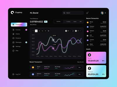 Cryptocurrency trading dashboard bitcoin blockchain clean coin crypto exchange crypto website cryptocurrency dark ui dashboard ethereum finance gradient innovation interface nft token trading ui ux wallet