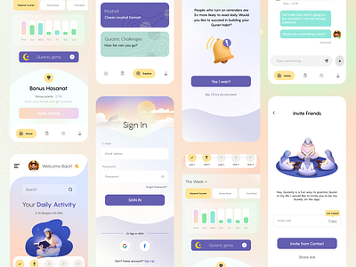 Habit-building App activity app app design application cool design habit health illustration meditation monitoring mood productivity qclay task management tracker trending app