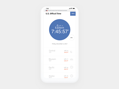 time.gov redesign mobile ui