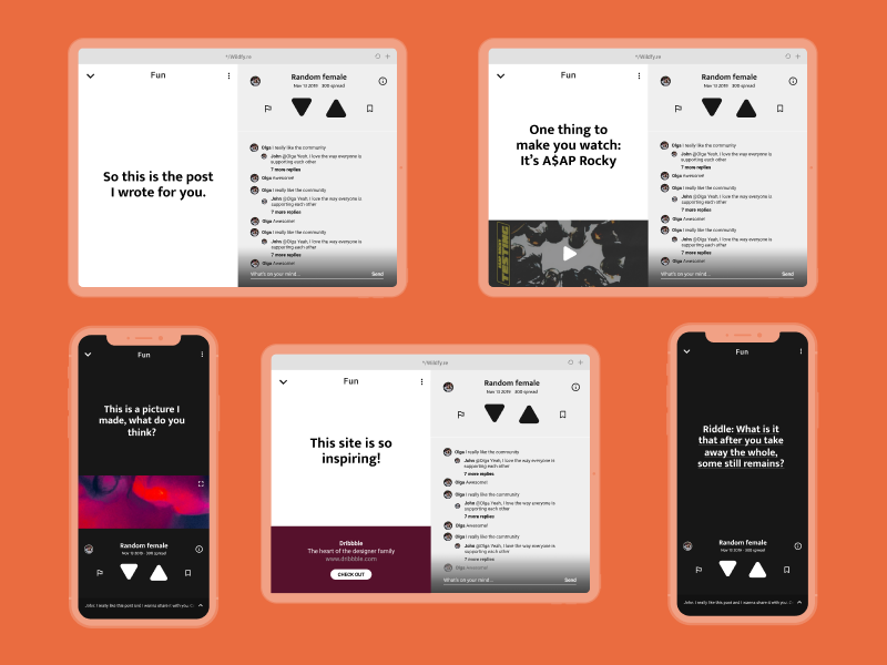 Social media post interface by ᴘʀᴇɢᴇɴᴜɴ on Dribbble