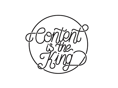 Content is the king design hand letter lettering print type typography